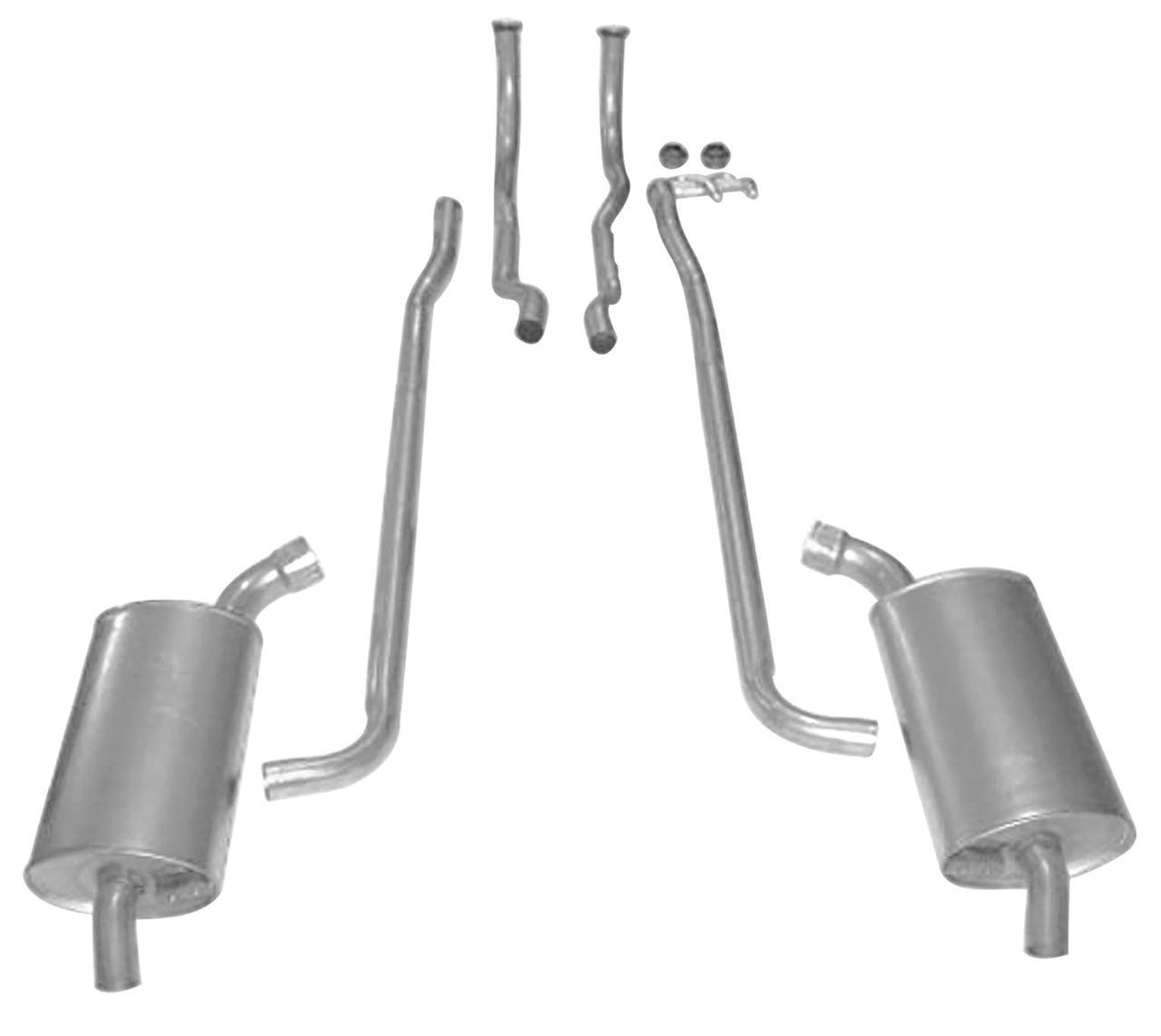 1964-1967 Corvette Exhaust System - 2 Inch- 64-65 Non-HP or Auto, 66-67 Auto W/Sep Pipe & Muffler-37183-Corvette-Store-Online