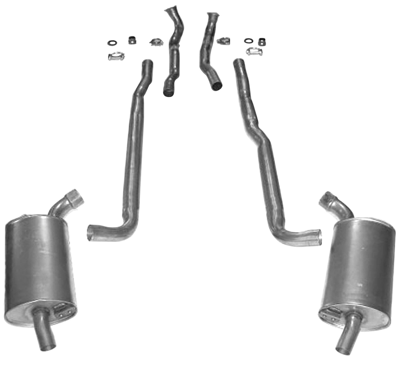 1965-1967 Corvette Exhaust System - 25 Inch 396/427 4-Speed W/Separate Secondary Pipe & Mufflers-37185-Corvette-Store-Online