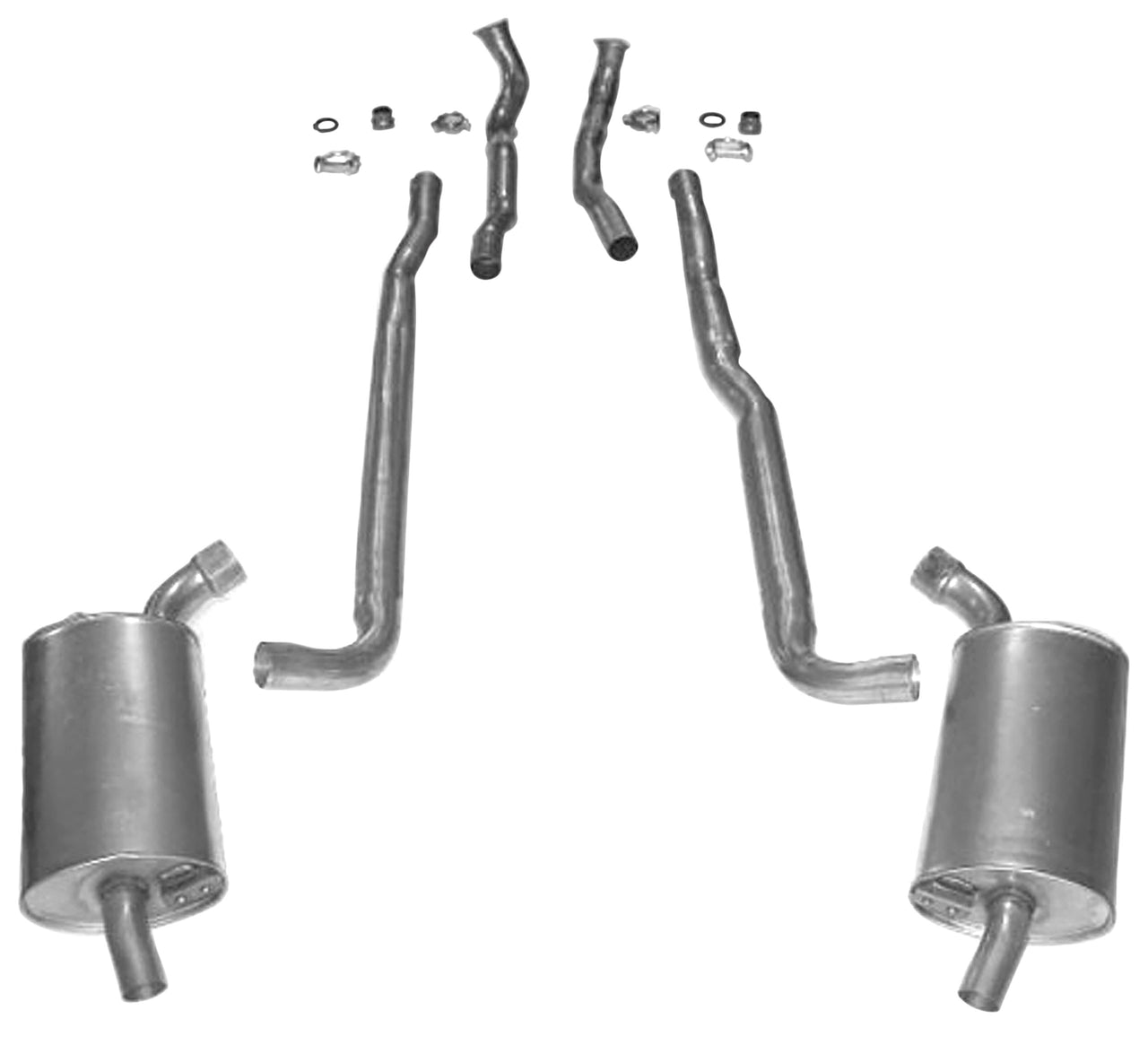 1966-1967 Corvette Exhaust System - 25 Inch 427 Auto W/Separate Pipe & Muffler-37187-Corvette-Store-Online