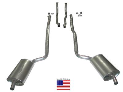 1964-1965 Corvette Exhaust System - 25 Inch - Manual HP W/Welded Secondary Pipe & Muffler-37190-Corvette-Store-Online