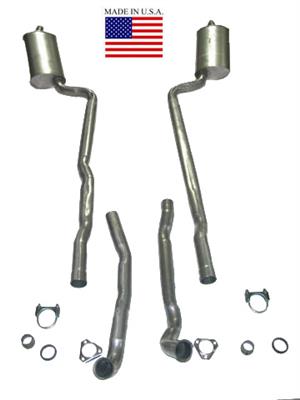 1965-1967 Corvette Exhaust System - 25 Inch 396/427 4-Speed W/Welded Secondary Pipe & Muffler-37192-Corvette-Store-Online