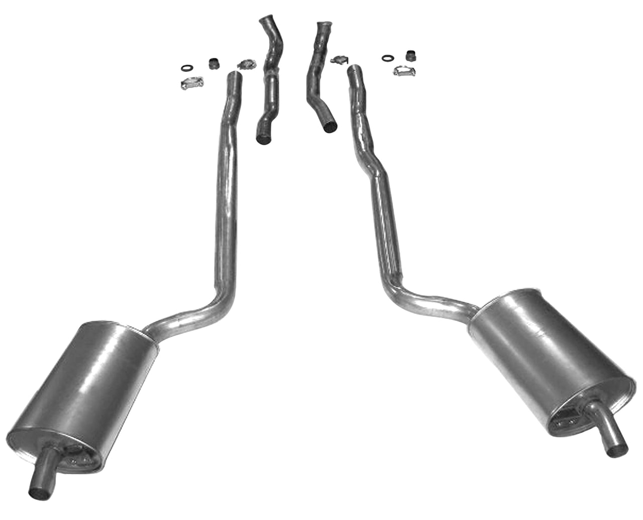 1966-1967 Corvette Exhaust System - 25 Inch 427 Auto W/Welded Secondary Pipe & Muffler-37194-Corvette-Store-Online