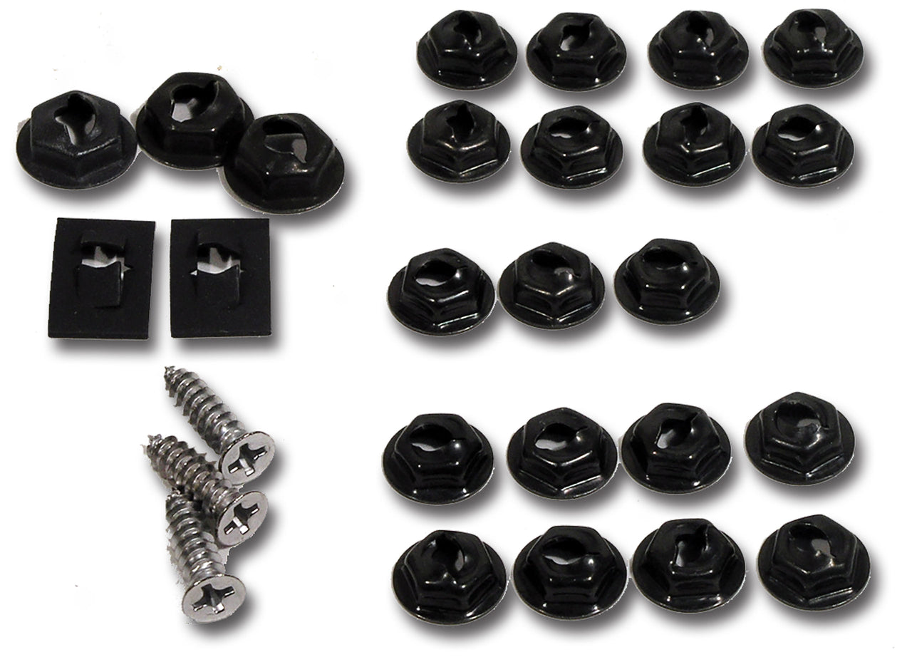 1967-1967 Corvette Hood Grille And Emblem Installation Kit - 26 Piece Set-37262-Corvette-Store-Online