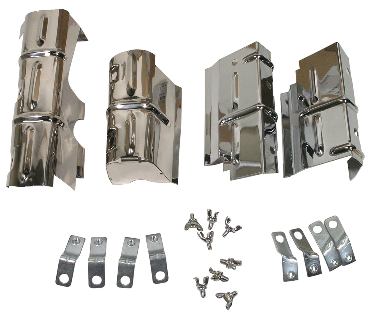 1966-1967 Corvette Lower Ignition Shield Set W/Brackets & Wingnuts-37266-Corvette-Store-Online