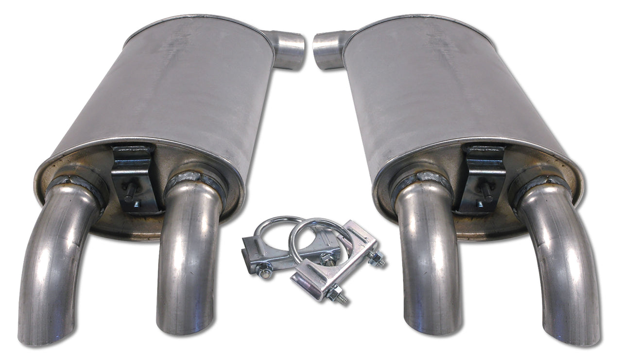 1984-1984 Corvette Mufflers Aluminized W/Tips-37345-Corvette-Store-Online