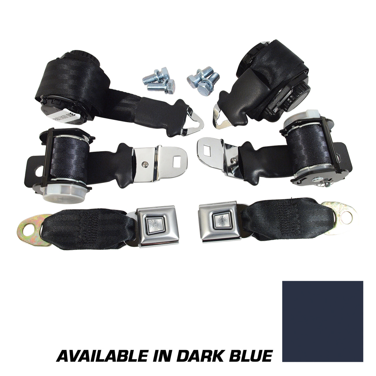 1972-1973 Corvette Seat Belts Lap & Shoulder - Dark Blue-37406-Corvette-Store-Online