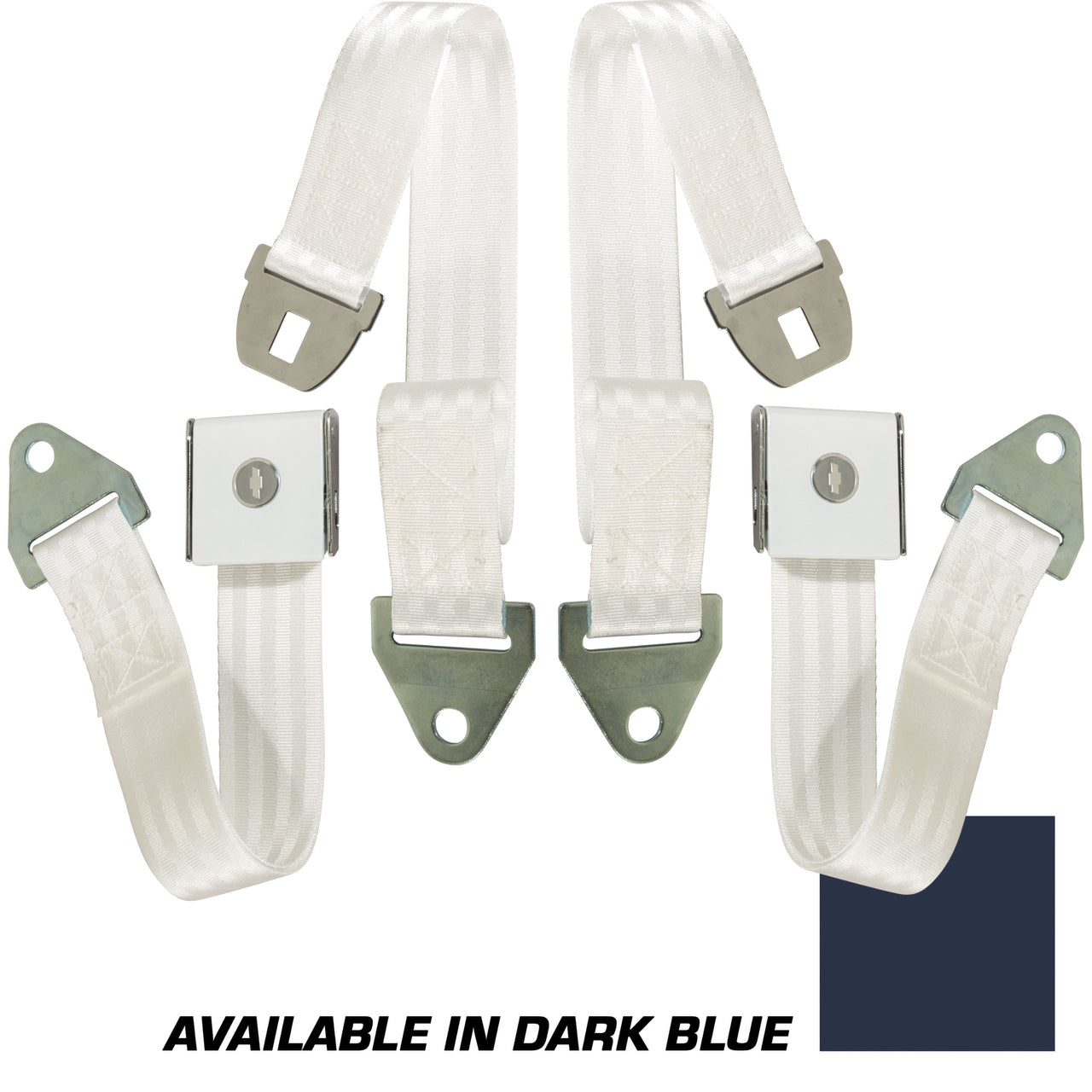 1964-1964 Corvette Seat Belts Bowtie Lift Latch - Dark Blue-37481-Corvette-Store-Online