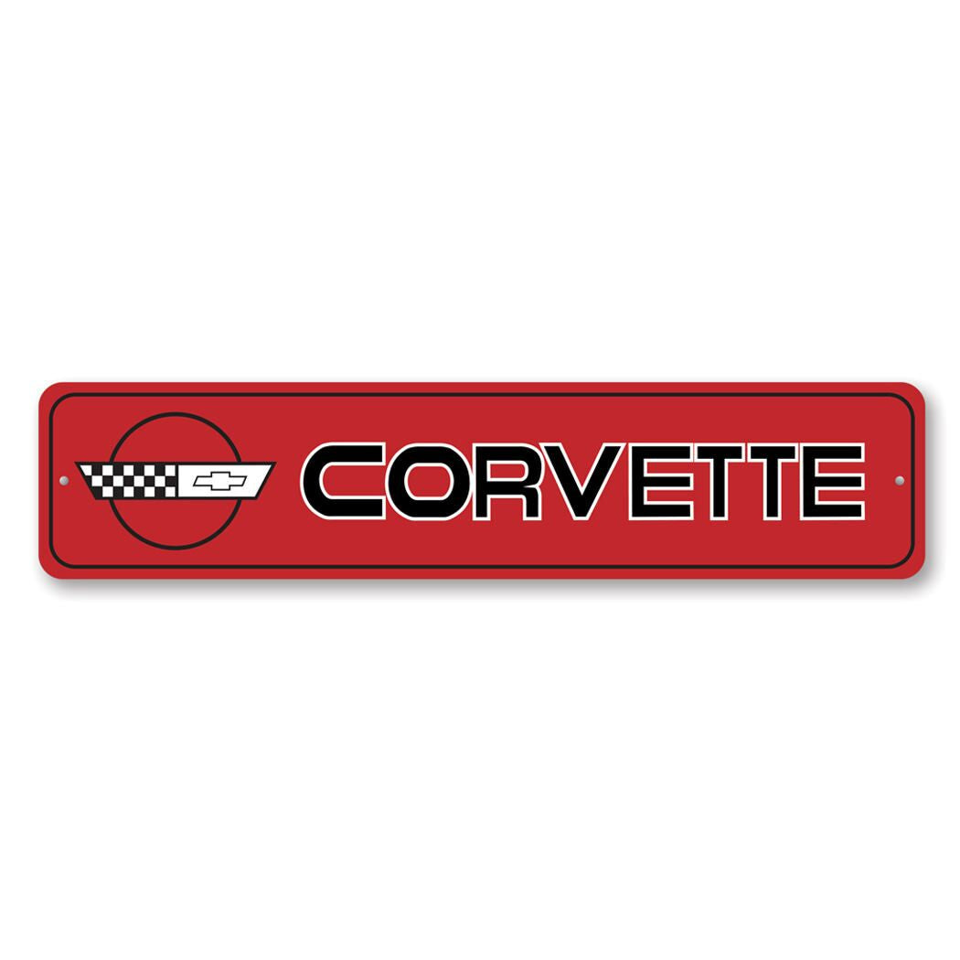 C4 Corvette Red Garage Sign Set