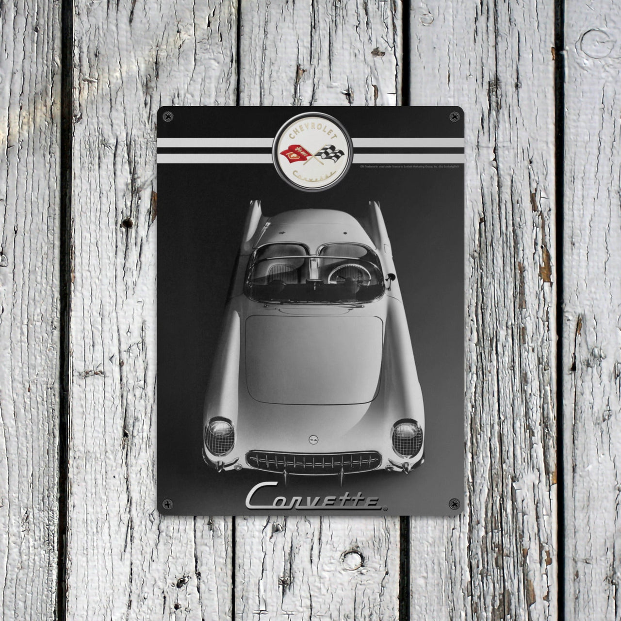 Corvette 1953 C1 Tin Sign 12" x 16" Vintage Muscle Car Wall Art