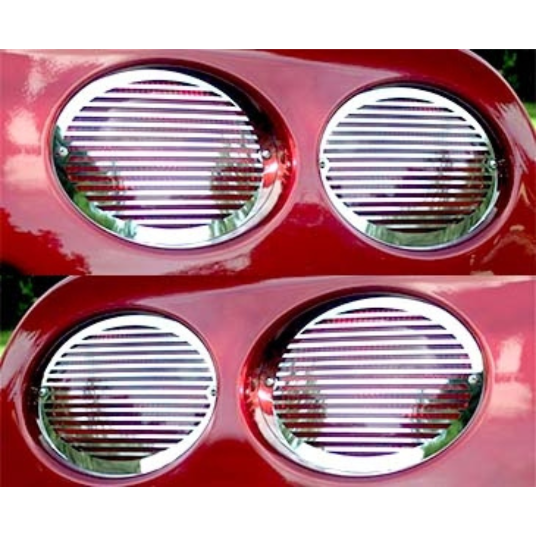 C5 Corvette Taillight Grilles | Billet Style Polished Stainless Steel