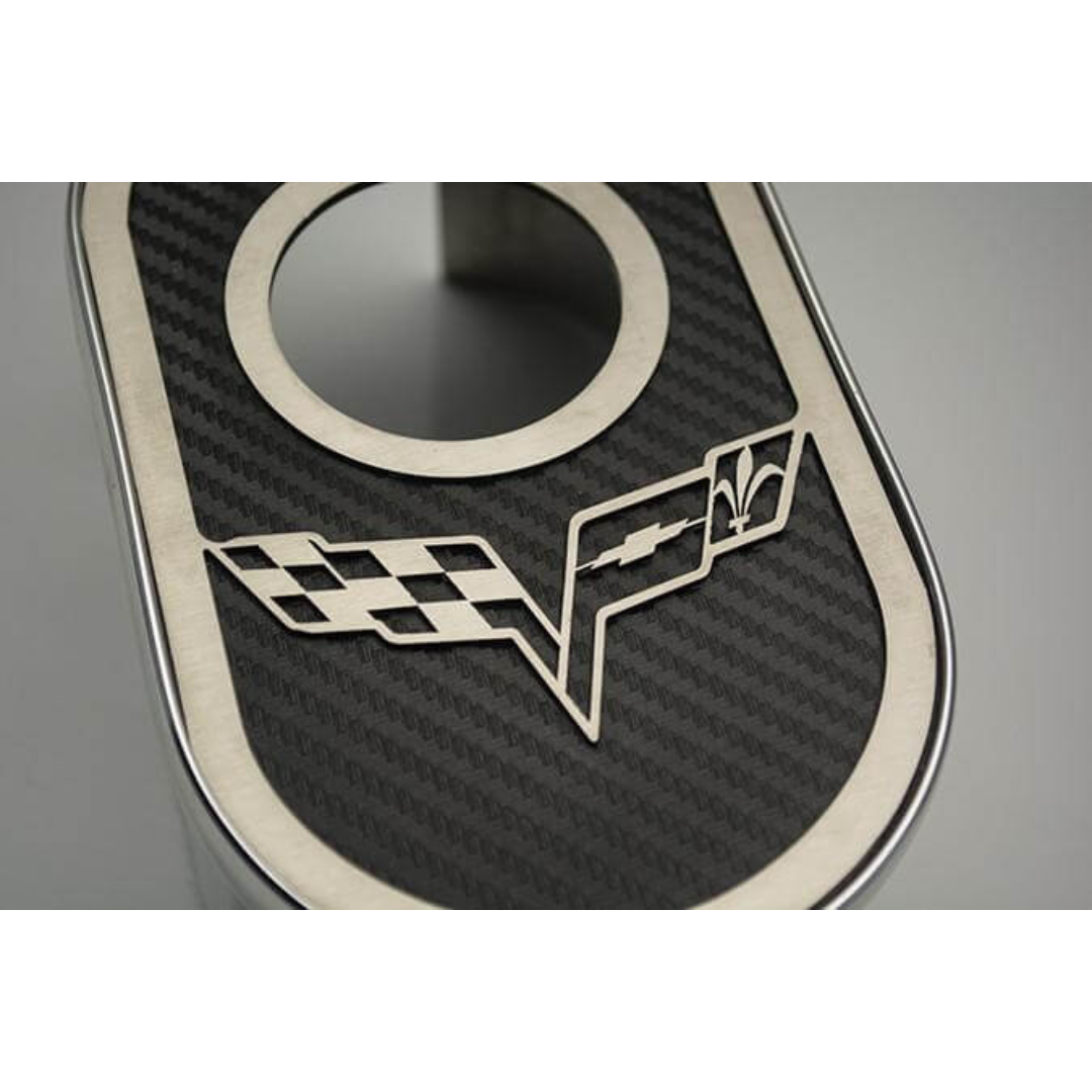 C6 Corvette Master Cylinder Cover Crossed Flags Emblem