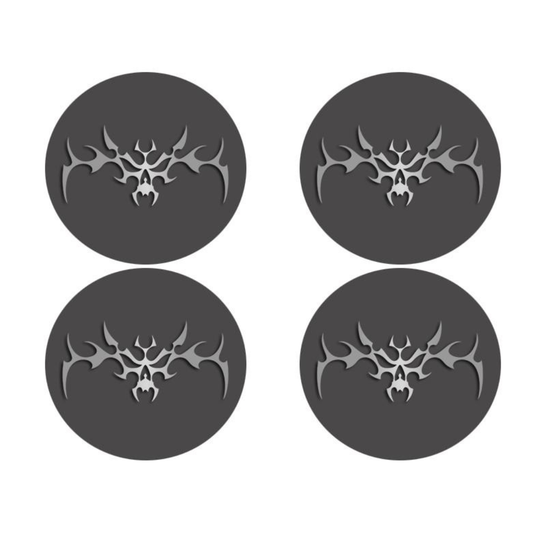 C6 Corvette Taillight Covers w/ Blackout Kit - Polished Tribal Skull | 8 Pc Kit