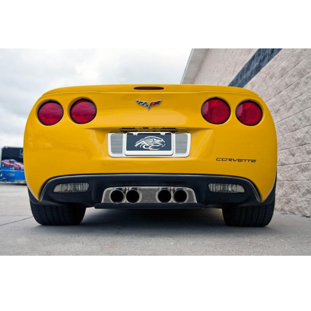C6 Corvette Exhaust Filler Panel Billet Style - Polished Stainless Steel