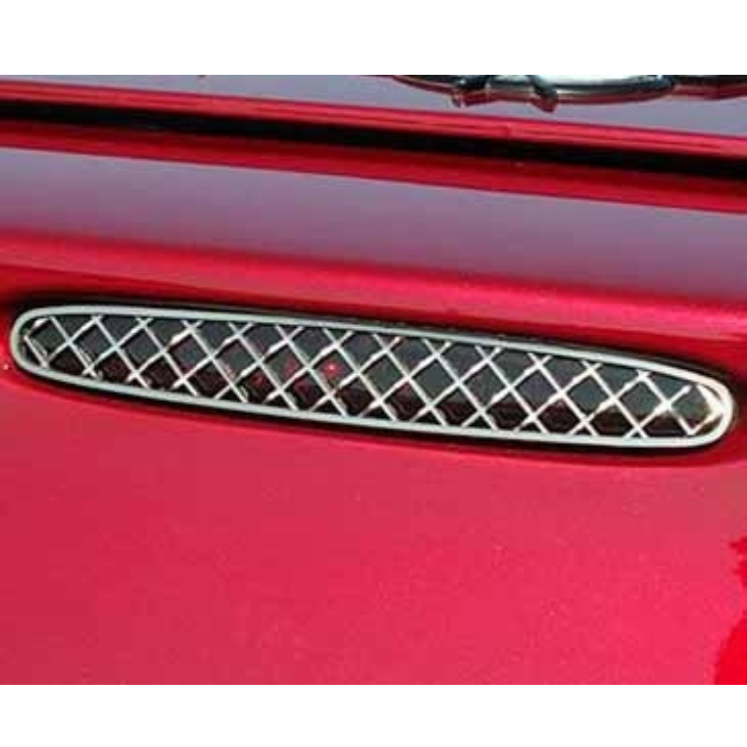 C5 Corvette 5th Brake Light Grille | 1pc Laser Mesh Polished Stainless Steel