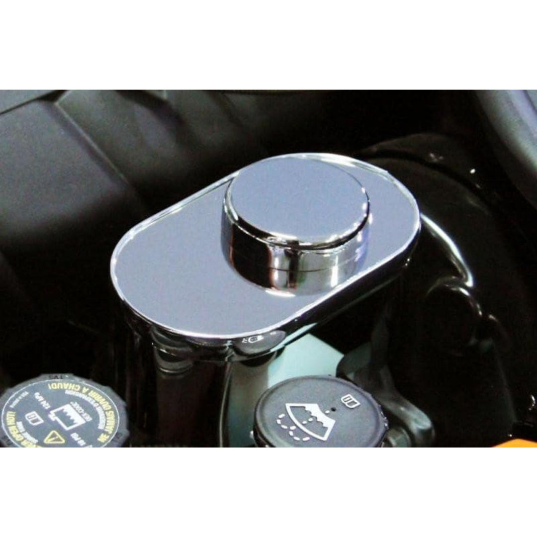 C6 Corvette Brake Master Cylinder Cover w/ Cap Cover - 2009-2013 Polished Stainless Steel