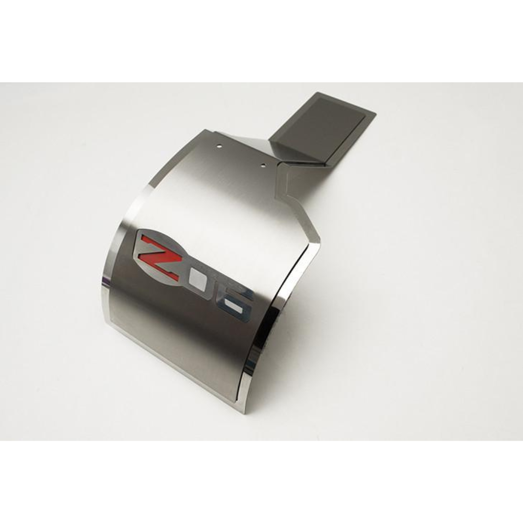 C6 Corvette Deluxe Alternator Cover Z06 Emblem - Stainless Steel