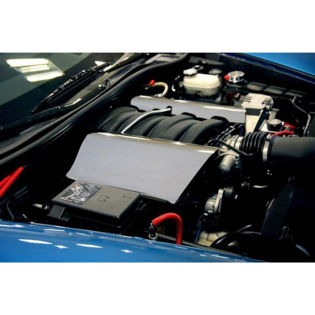 C6 Corvette Z06 LS7 Fuel Rail Covers - Replacement Style Polished Stainless Steel