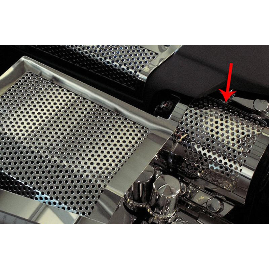 C6 Corvette ZR1 Alternator Cover - Polished Perforated Stainless Steel
