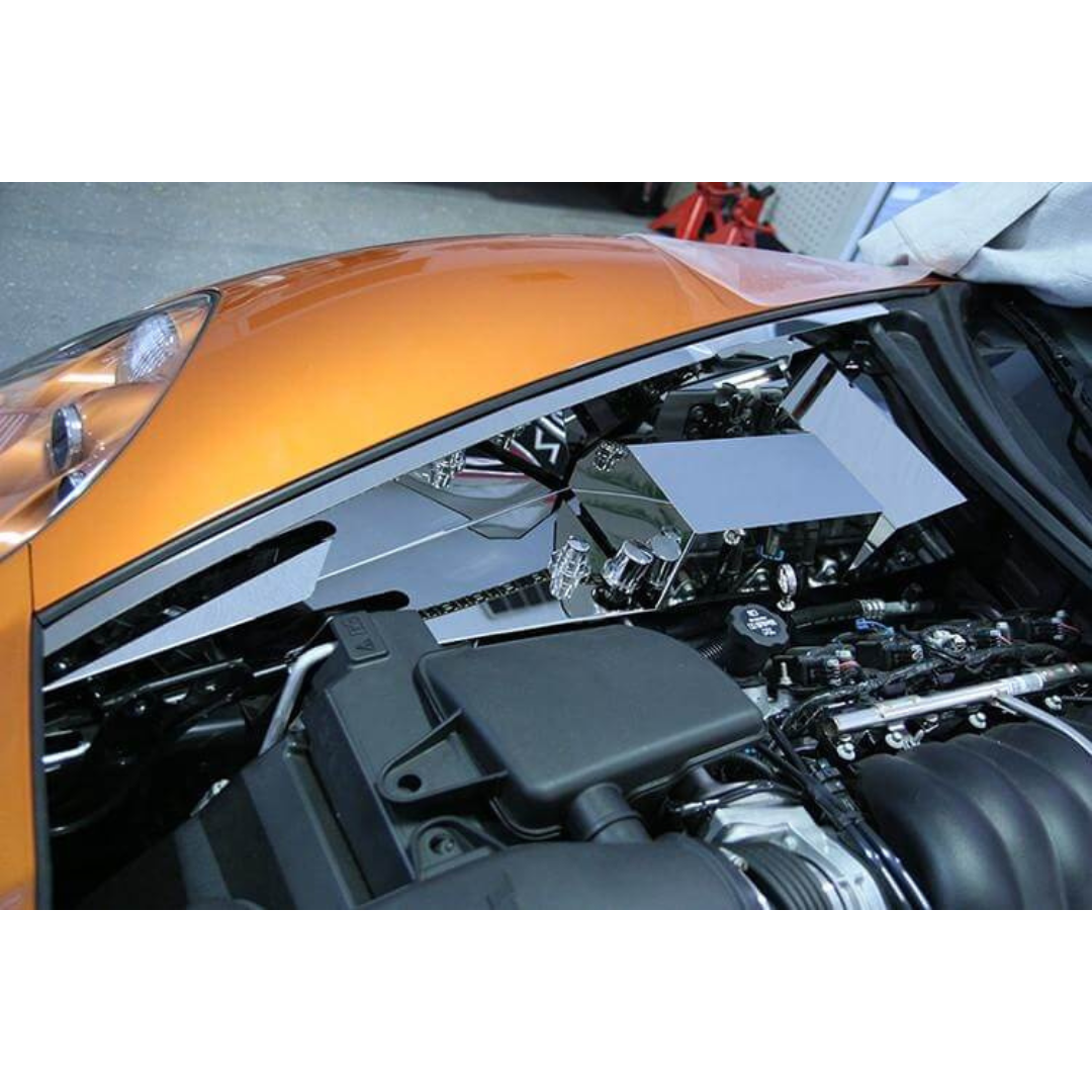 C6 Corvette Fuse Box Cover - 2005-2013 Polished Stainless Steel