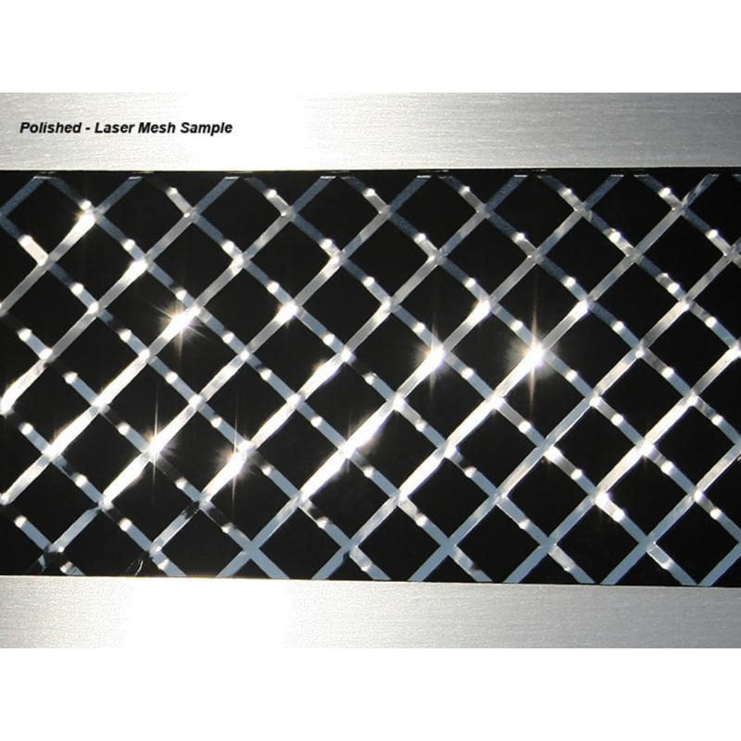 C6 Corvette Driving Light Covers - 2Pc Laser Mesh Polished Stainless Steel