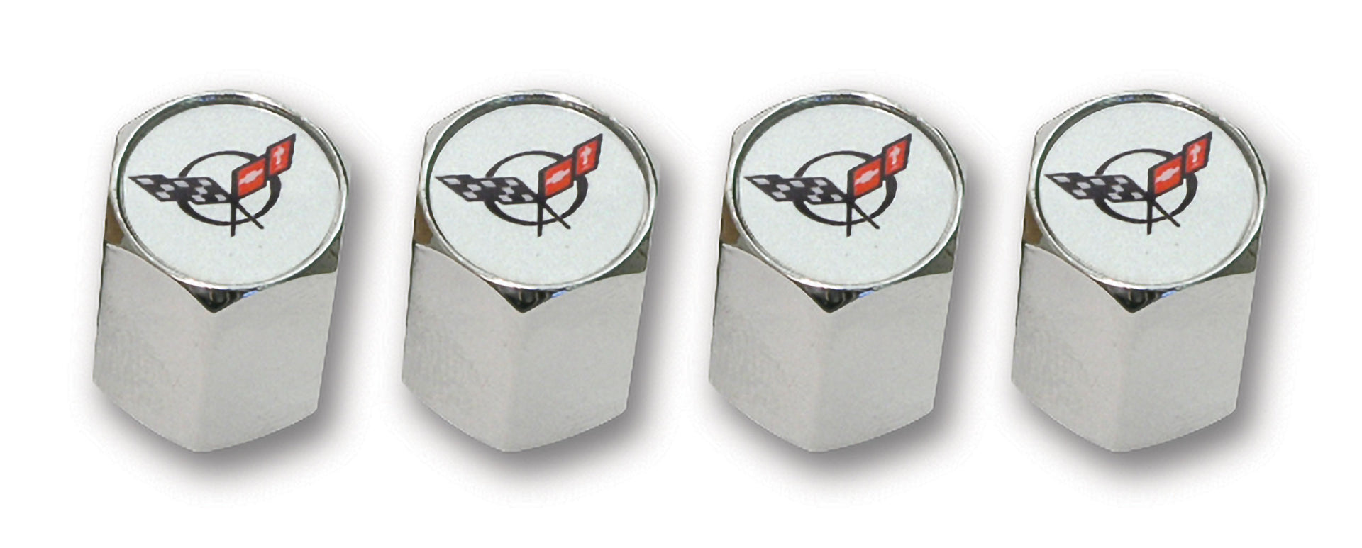 1997-2004 Corvette Valve Stem Caps Chrome W/C5 Logo-40010-Corvette-Store-Online