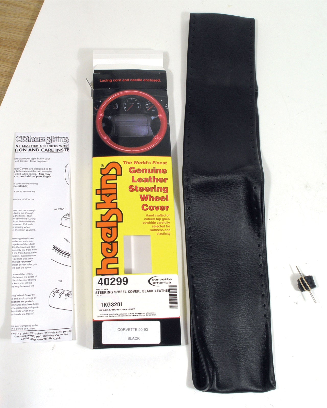 1990-1993 Corvette Steering Wheel Cover Black Leather-40299-Corvette-Store-Online
