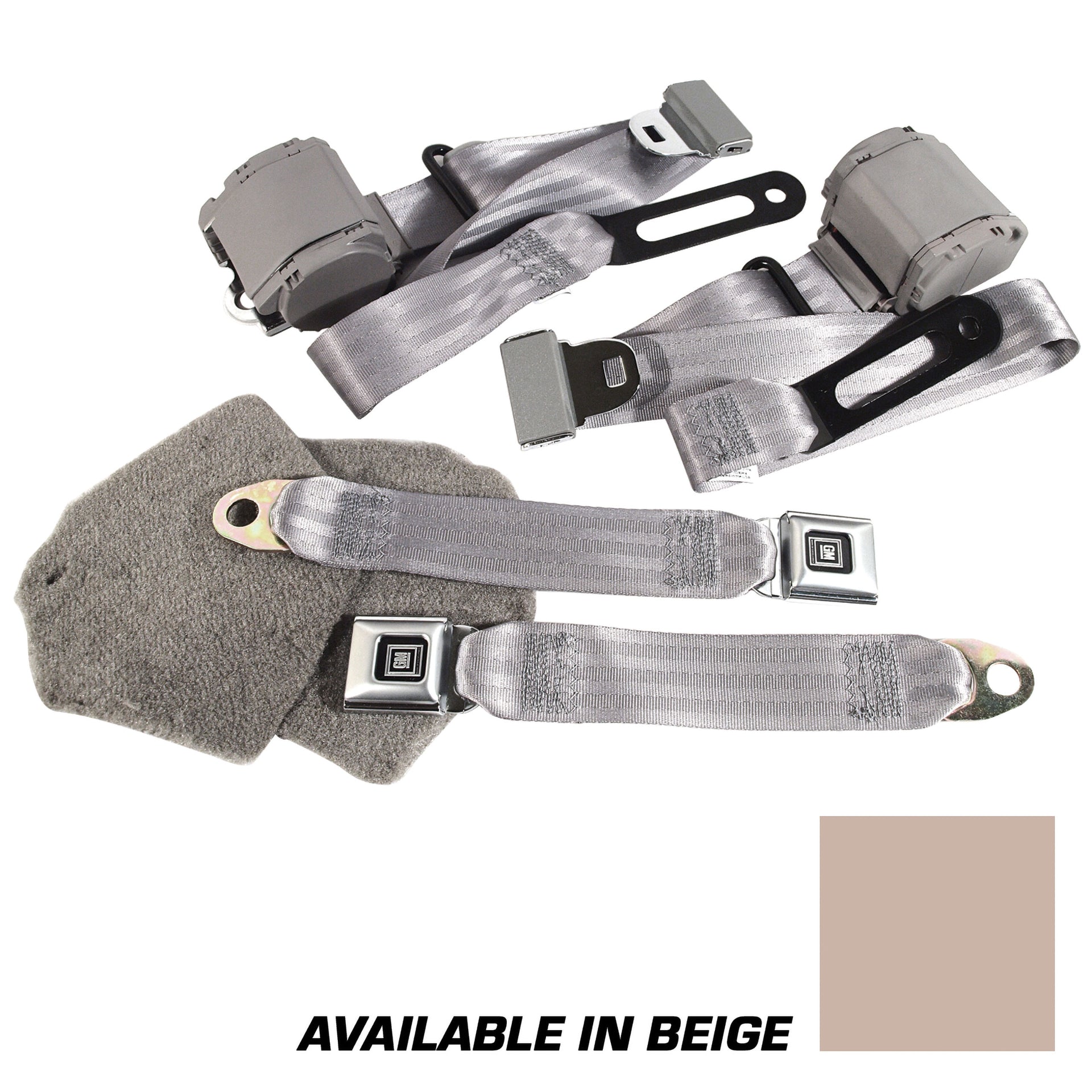1992-1996 Corvette Beige Lap & Shoulder Seat Belts - Single Retractor-40469-Corvette-Store-Online