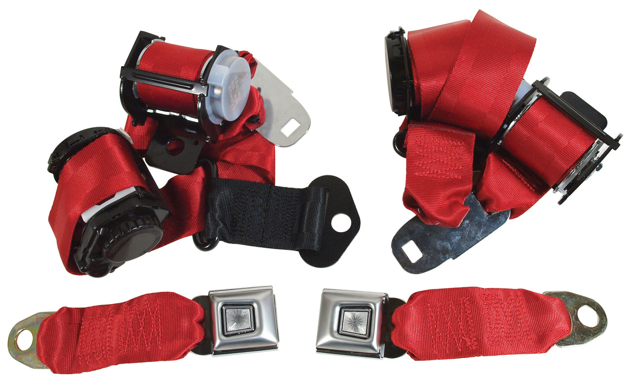C3 1974-1977 Corvette Lap & Shoulder Coupe Seat Belts - Dual Retractor - CA