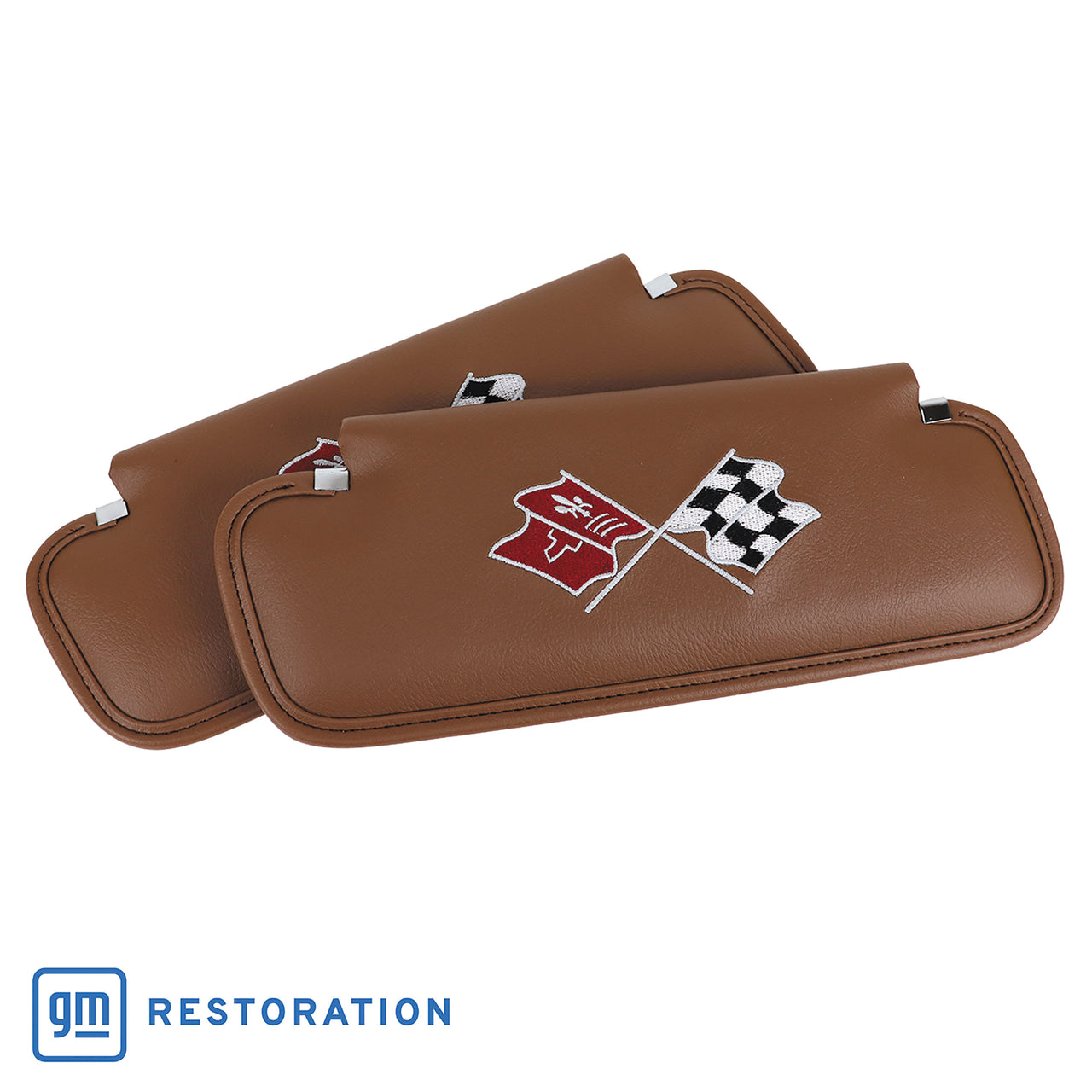 C3 1973 Corvette Sunvisors Madrid Embroidered W/Logo - CA