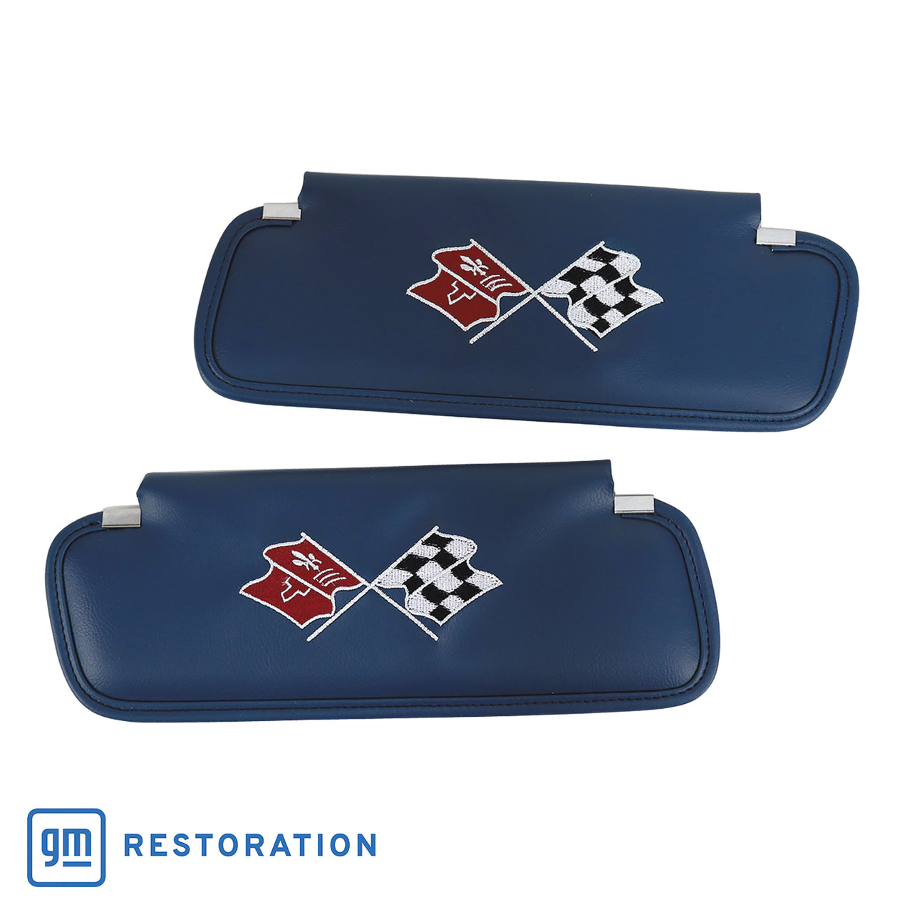 C3 1971-1972 Corvette Sunvisors Madrid Embroidered W/Logo - CA