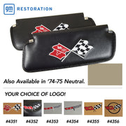 1974-1975 Corvette Sunvisors Neutral Madrid Embroidered W/Logo-408516-Corvette-Store-Online