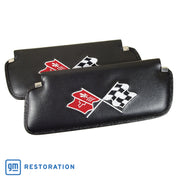1974-1975 Corvette Sunvisors Black Madrid Embroidered W/Logo-408520-Corvette-Store-Online