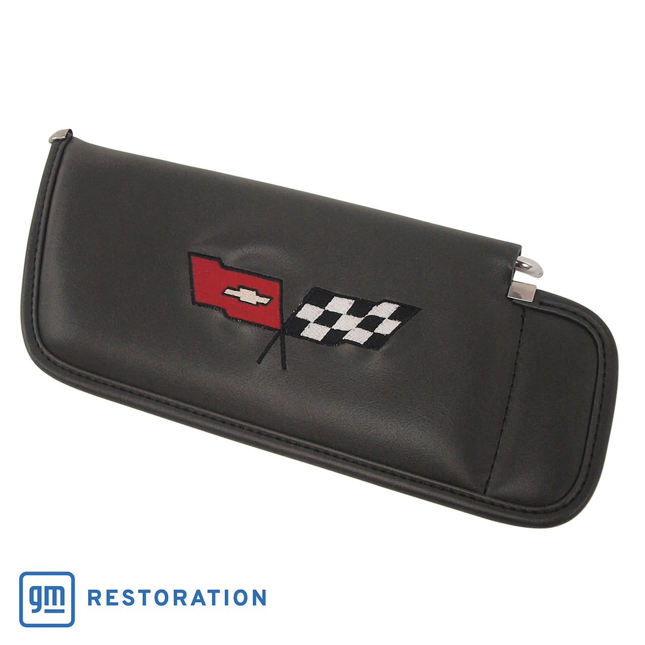 1982-1982 Corvette Sunvisor Charcoal Embroidered W/Logo-408721-Corvette-Store-Online