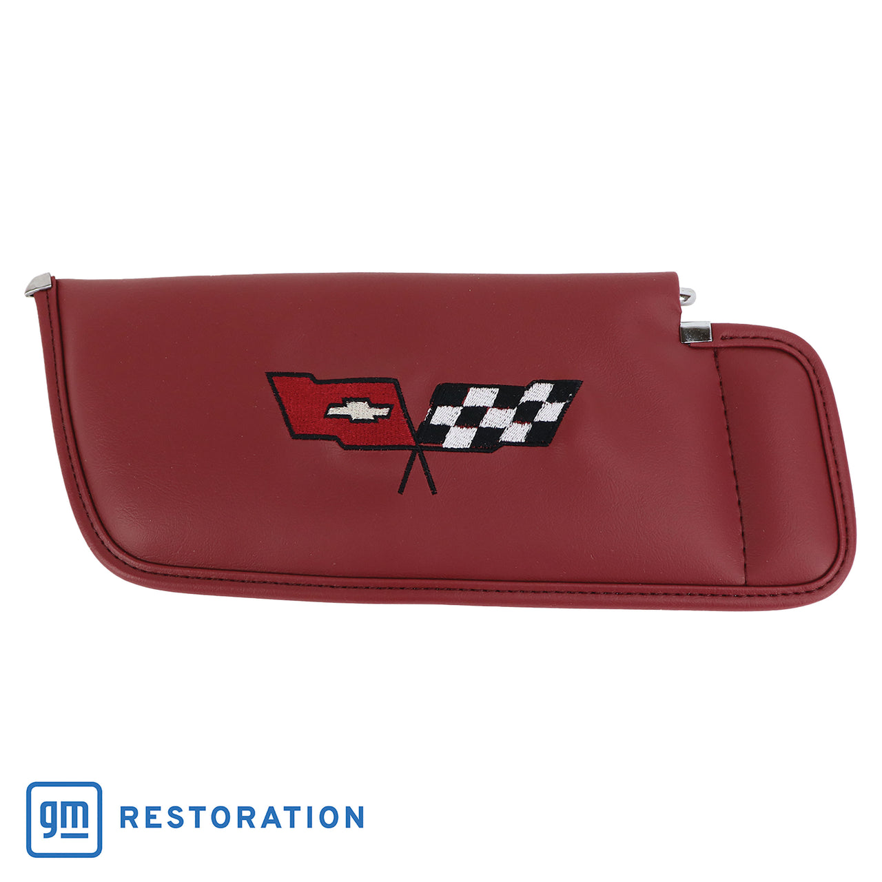 1982-1982 Corvette Sunvisor Red Embroidered W/Logo-408726-Corvette-Store-Online