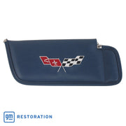 1977-1977 Corvette Sunvisor Dark Blue Embroidered W/Logo-408745-Corvette-Store-Online