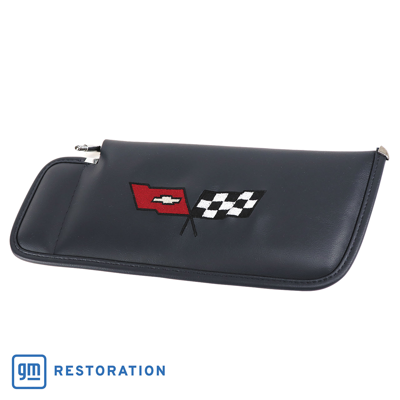 1982-1982 Corvette Sunvisor Dark Blue Embroidered W/Logo-408746-Corvette-Store-Online