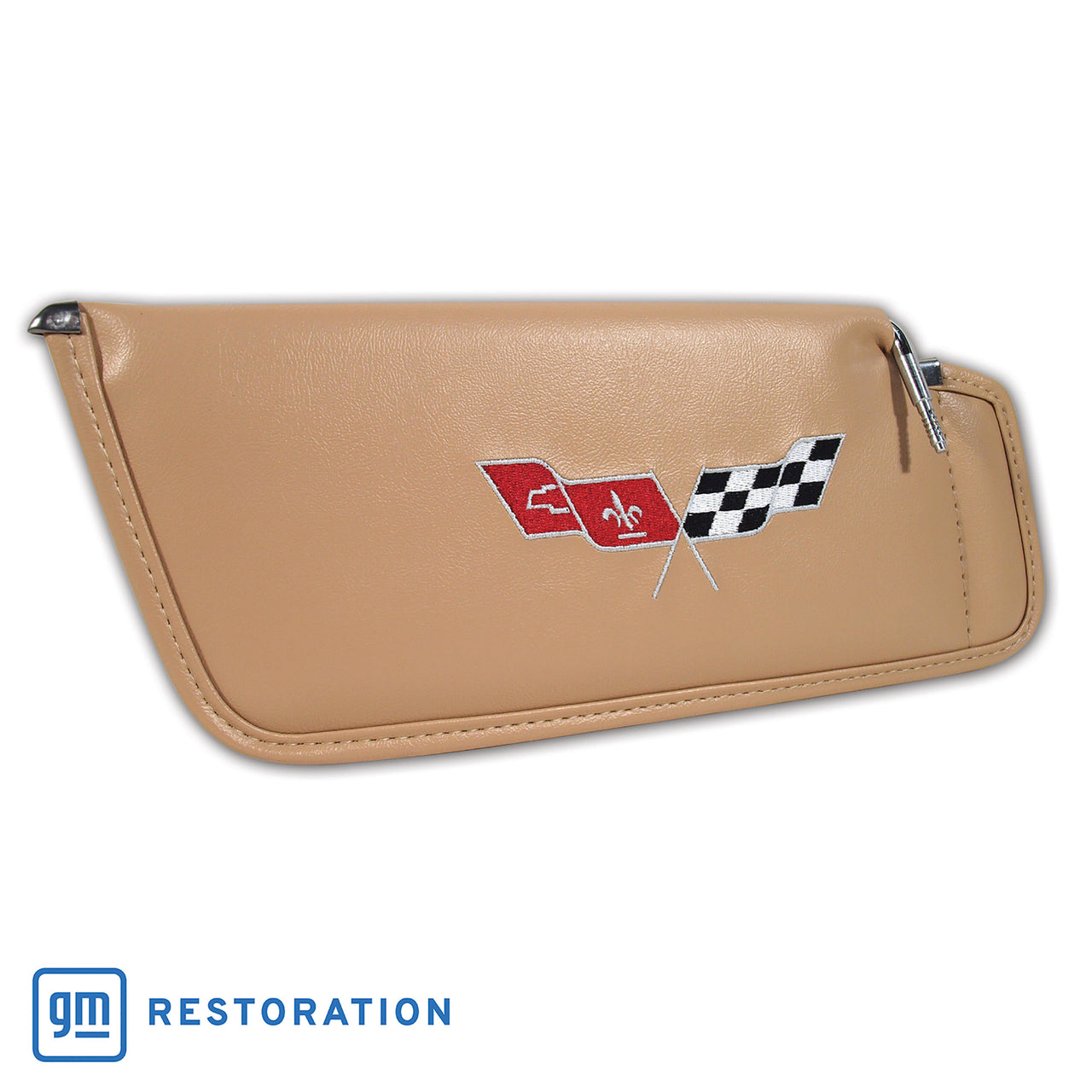 1978-1980 Corvette Sunvisor Doeskin Embroidered W/Logo-408750-Corvette-Store-Online