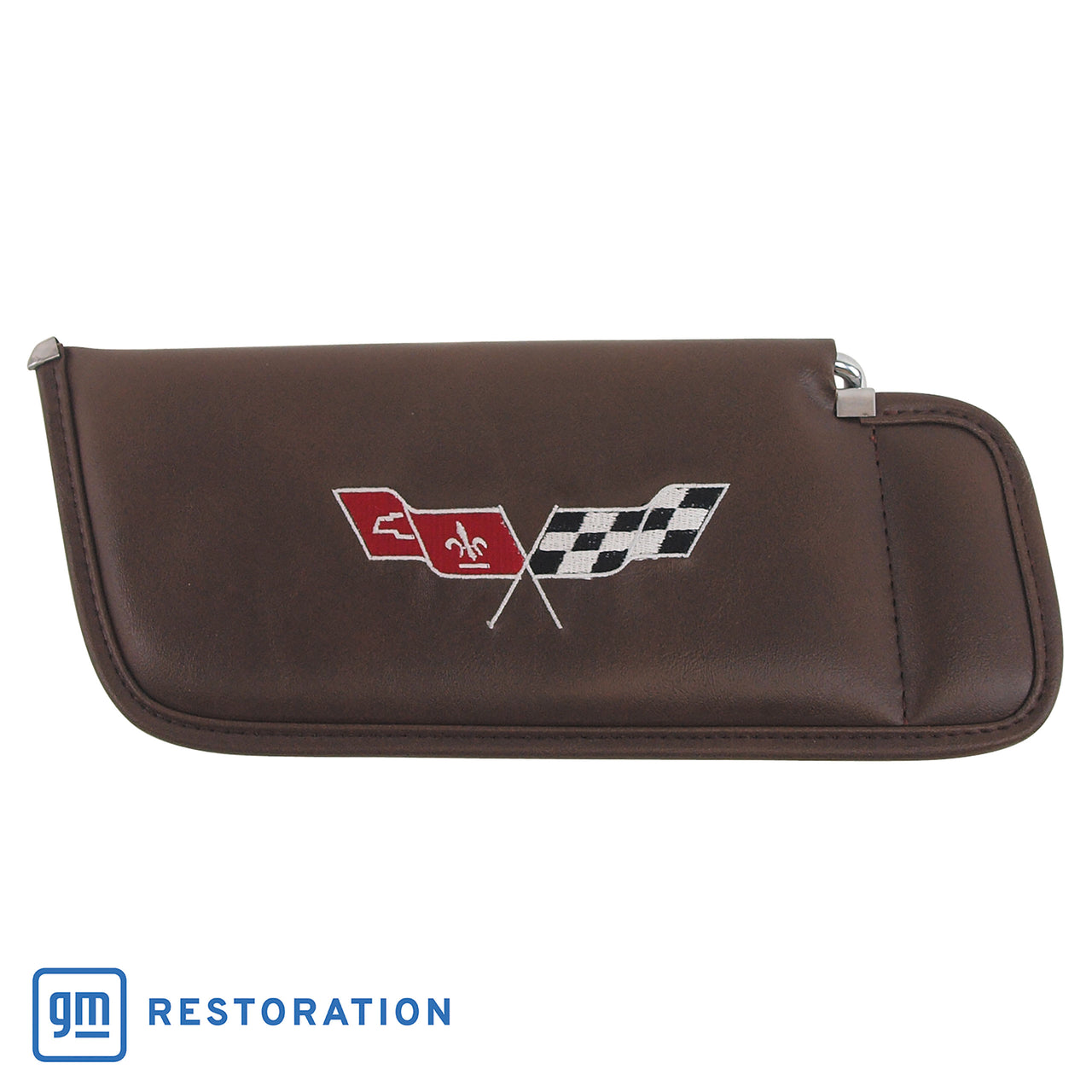 1977-1978 Corvette Sunvisor Dark Brown Embroidered W/Logo-408755-Corvette-Store-Online