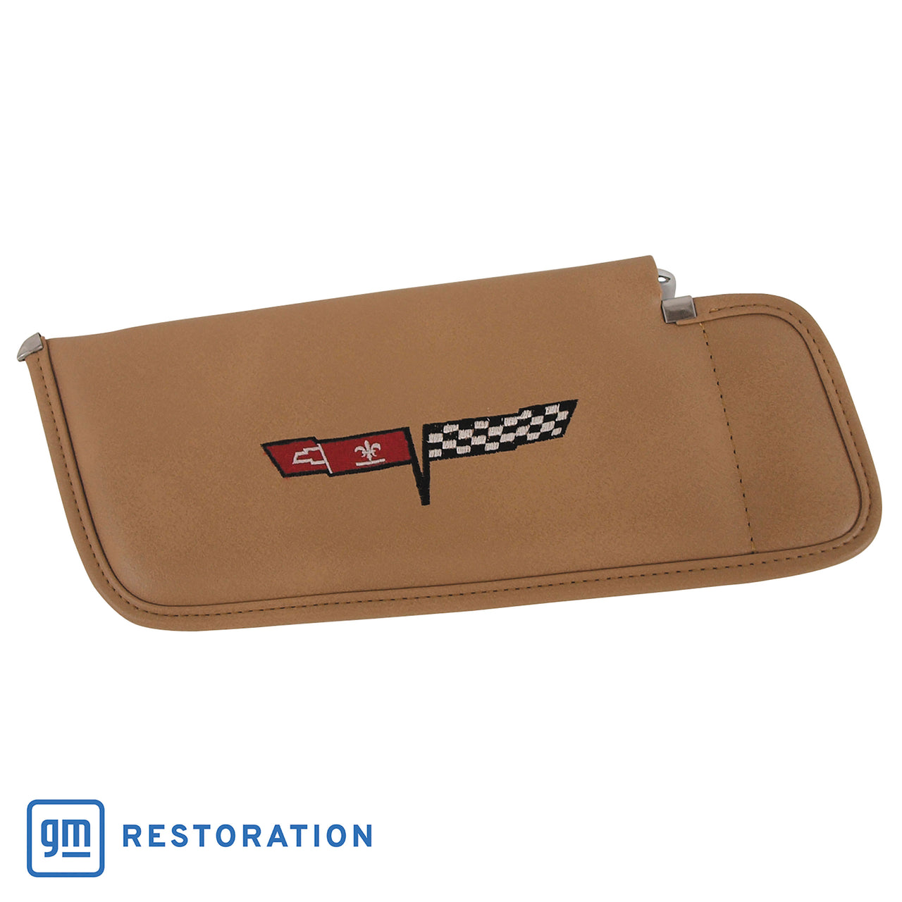 1981-1982 Corvette Sunvisor Camel Embroidered W/Logo-408758-Corvette-Store-Online