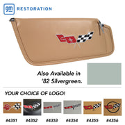 1982-1982 Corvette Sunvisor Silvergreen Embroidered W/Logo-408759-Corvette-Store-Online