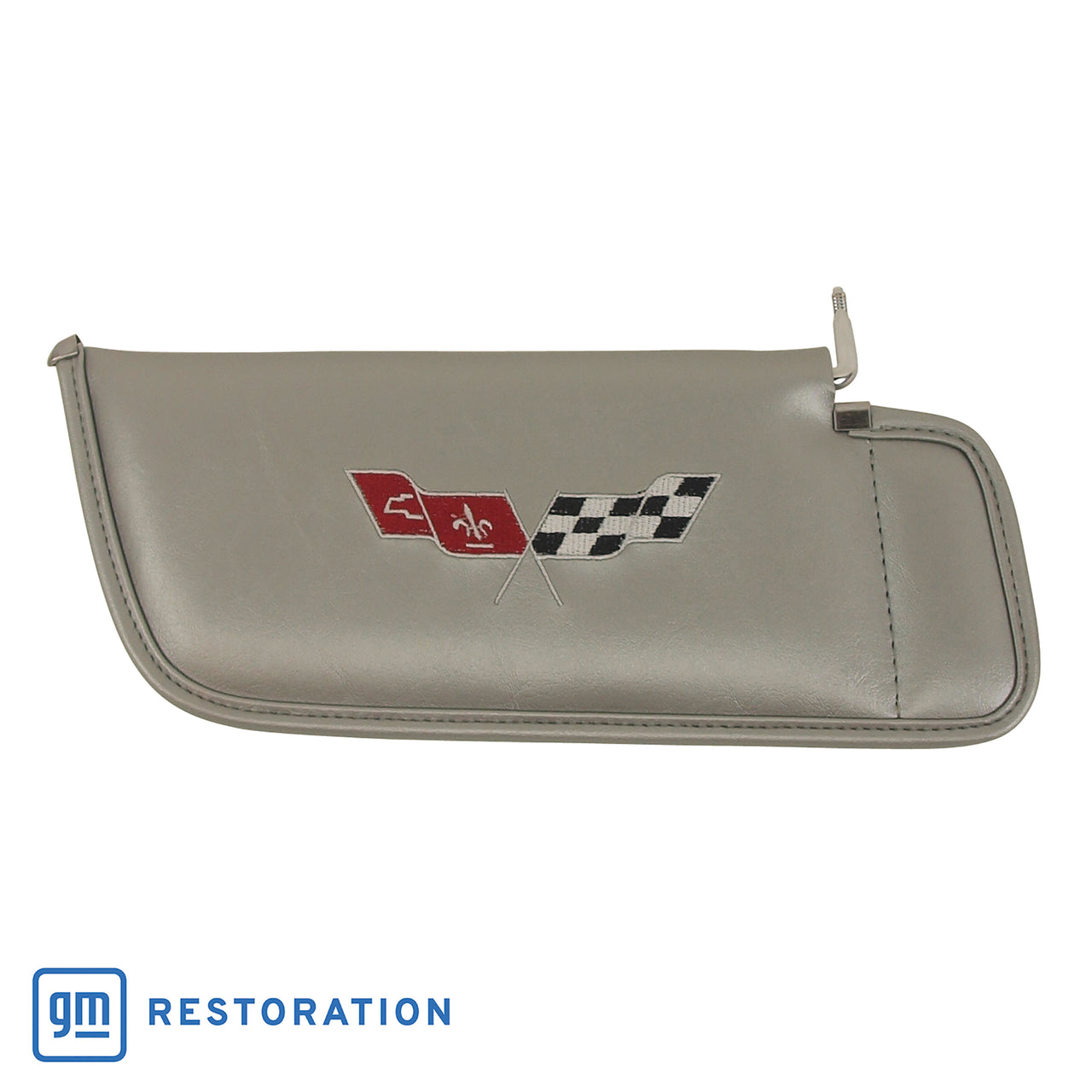 1978-1978 Corvette Sunvisor Silver Pace Embroidered W/Logo-408762-Corvette-Store-Online