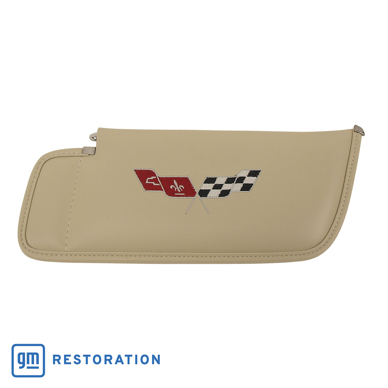 1979-1980 Corvette Sunvisor Oyster Embroidered W/Logo-408766-Corvette-Store-Online