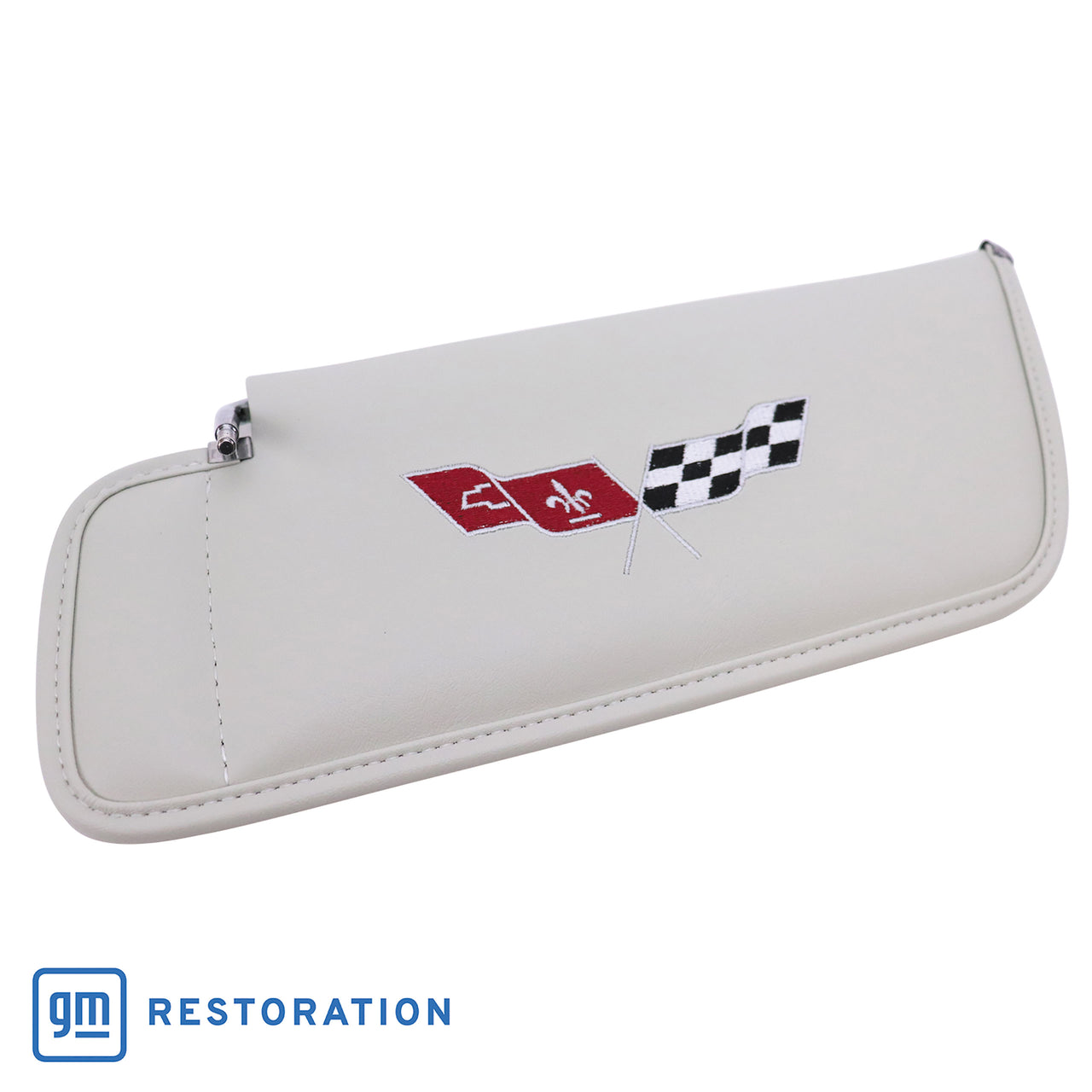 1978-1978 Corvette Sunvisor Oyster Embroidered W/Logo-408773-Corvette-Store-Online