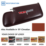 1981-1981 Corvette Sunvisor Cinnabar LH Telescopic W/Rod Embroidered W/Logo-410139-Corvette-Store-Online
