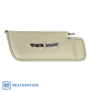 1979-1980 Corvette Sunvisor Oyster LH Telescopic W/Rod Embroidered W/Logo-410166-Corvette-Store-Online