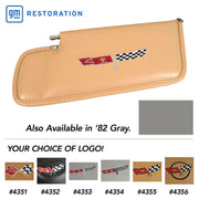 1982-1982 Corvette Sunvisor Gray LH Telescopic W/Rod Embroidered W/Logo-410168-Corvette-Store-Online