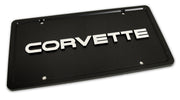 1984-1996 Corvette License Plate Corvette - Black W/Silver Letters-4105-Corvette-Store-Online