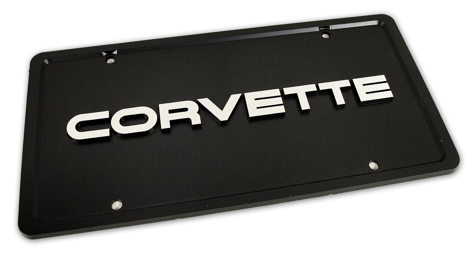 1984-1996 Corvette License Plate Corvette - Black W/Silver Letters-4105-Corvette-Store-Online