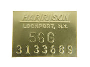 1953-1960 Corvette Radiator Id Plate Brass Dated-41115-Corvette-Store-Online