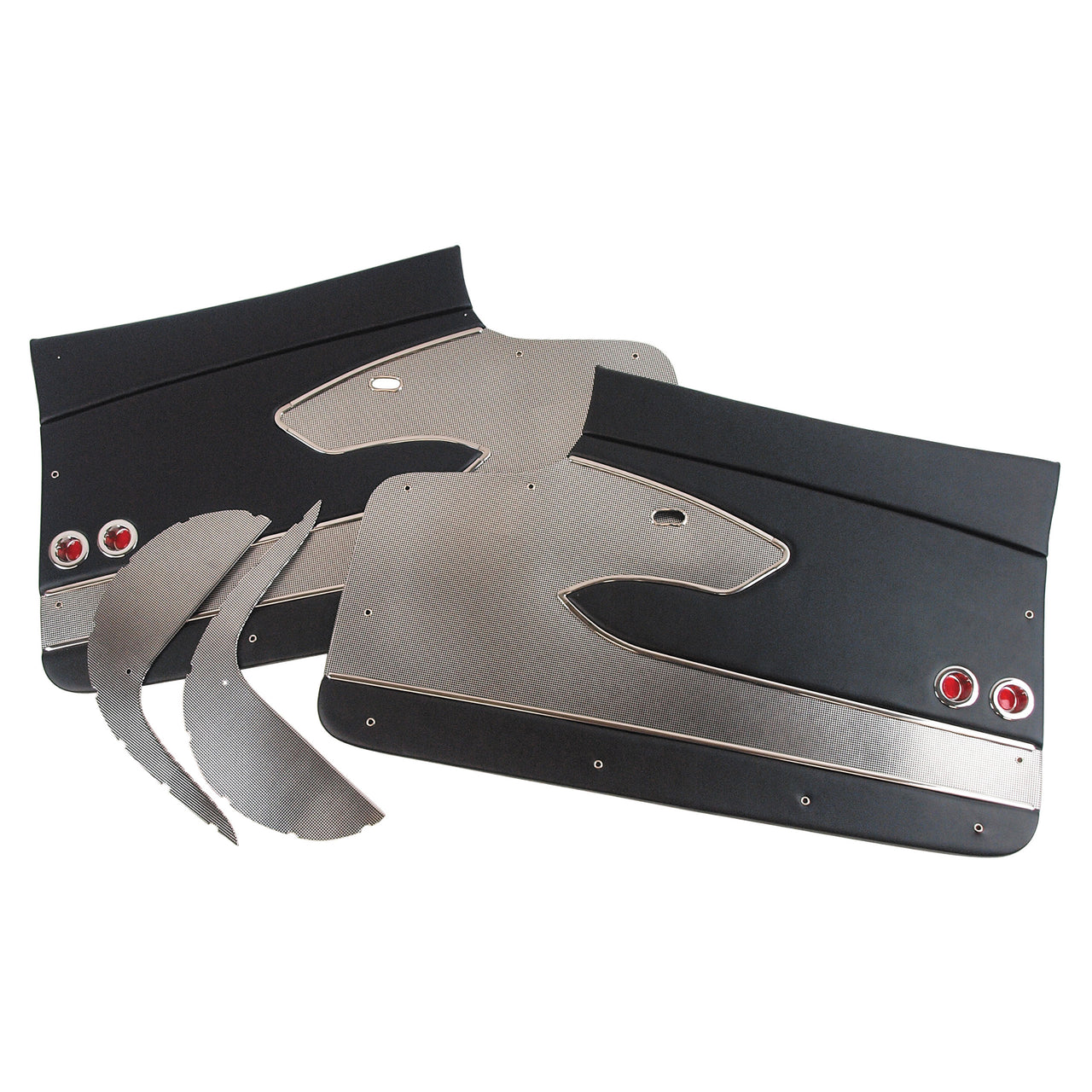 1959-1959 Corvette Door Panels Black Leather Deluxe-412120-Corvette-Store-Online